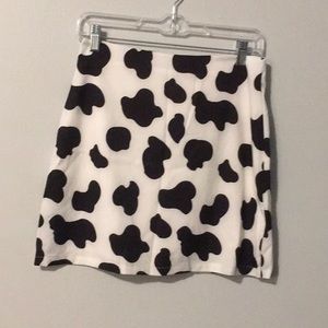 Cow print mini skirt